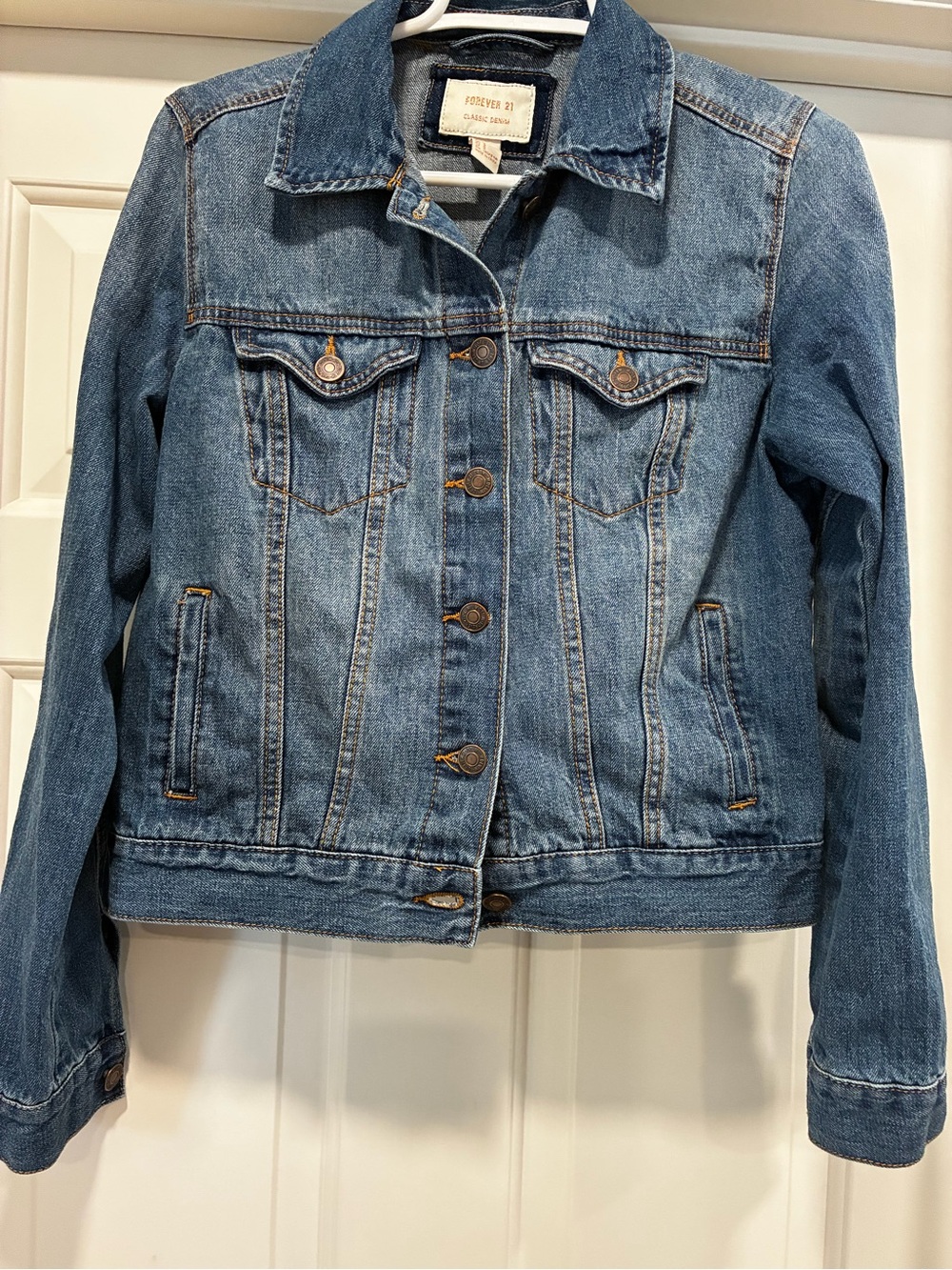 Forever 21 Medium Blue Denim Jacket with Button Front